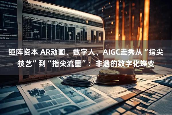 钜阵资本 AR动画、数字人、AIGC走秀从“指尖技艺”到“指尖流量”：非遗的数字化蝶变